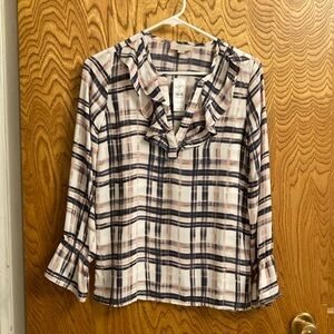 LOFT Outlet long sleeved blouse with ruffles